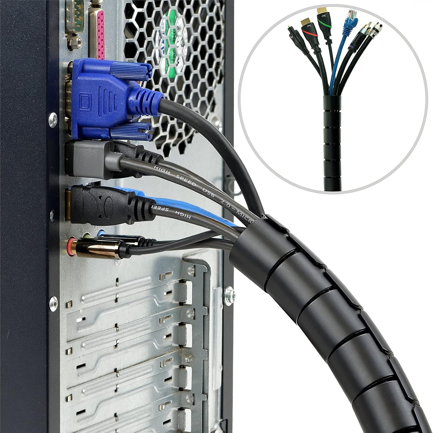 Spiral Cable Wire Wrap Cable W - Cable Lock Flexible review and price