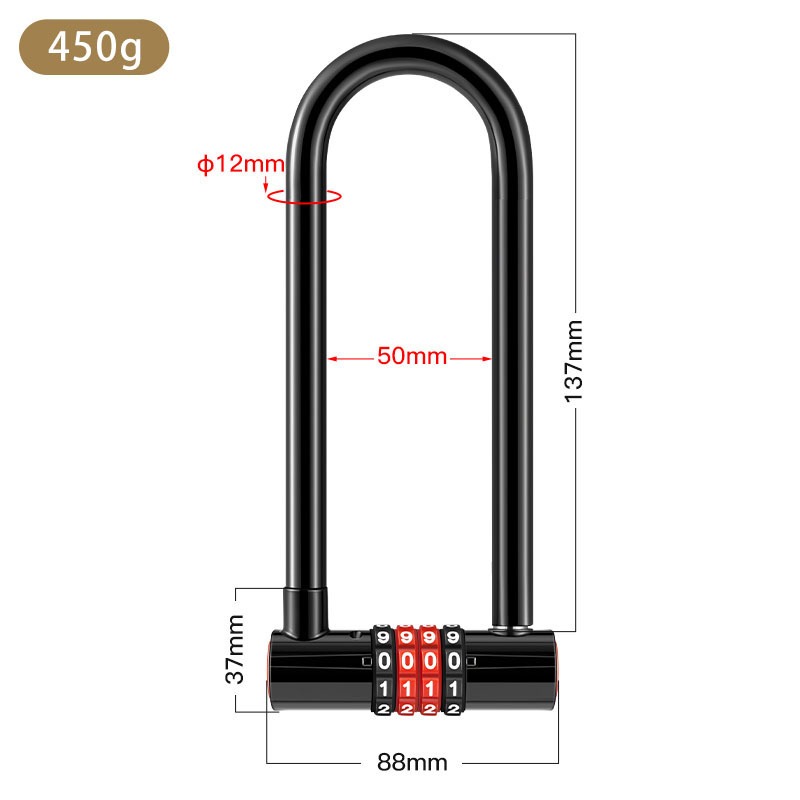 Extended U-shaped Anti-theft C - U Lock Heavy Duty review and price