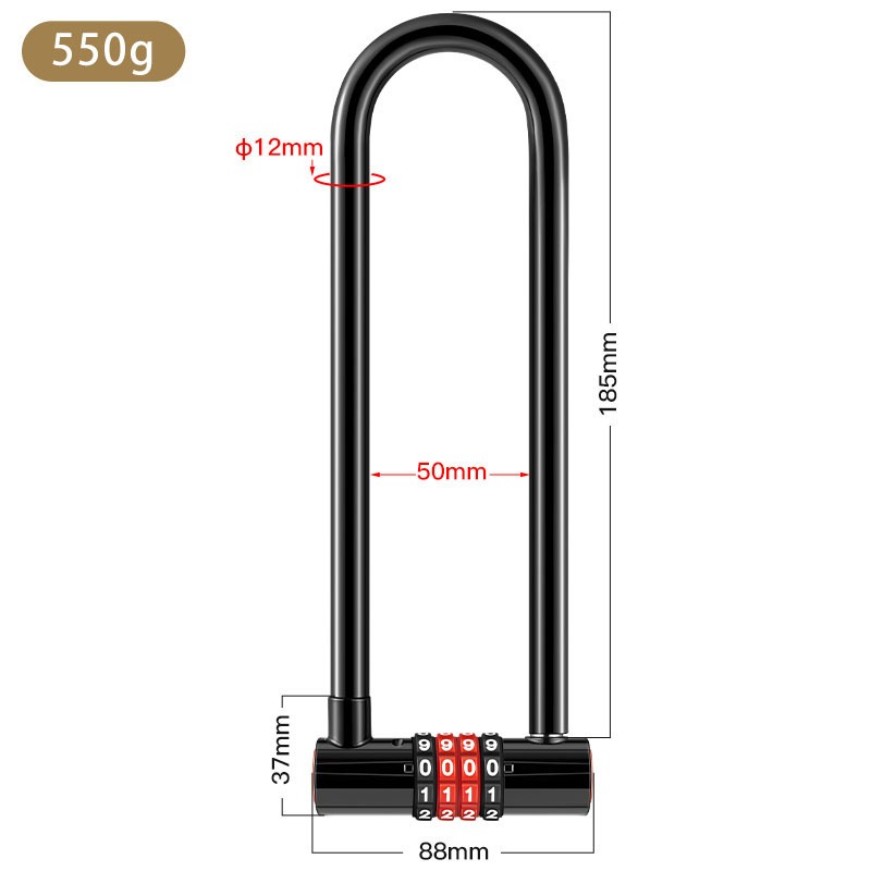 Extended U-shaped Anti-theft C - U Lock Heavy Duty review and price